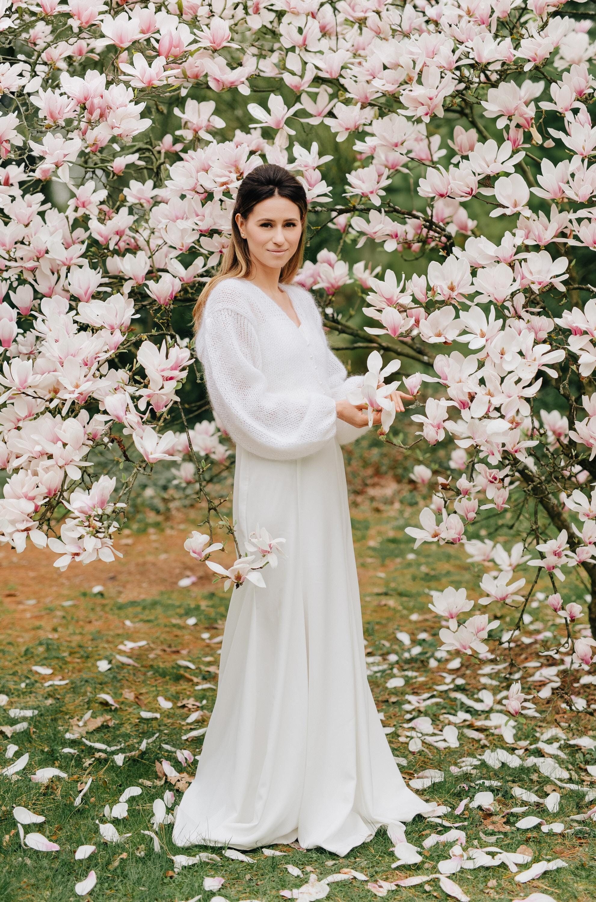 Cardigan da sposa da donna, maglione in mohair, giacca da sposa, cardigan in mohair, giacca in lana da donna, cardigan da sposa, giacca bolero da spos