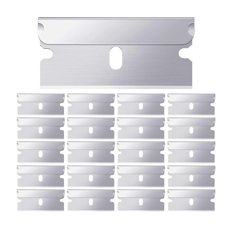 Rasiermesser-Schaberklingen, Schaber-Ersatz für Autoaufkleber, 20 Stück, Kunststoff-Entferner, Abziehbilder, Fensterglas, sauberer Schaber, Kleberentferner Image