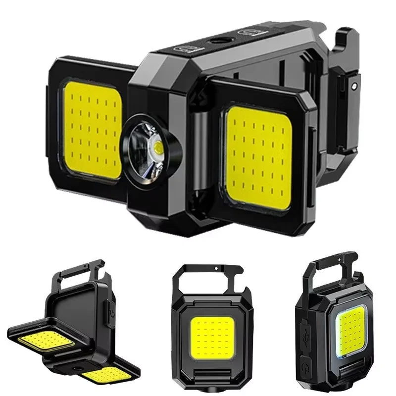 2026 LED-Taschenlampe 1000LM USB-Aufladbare COB-Arbeitsleuchte IPX4 Wasserdichte Schlüsselanhänger-Lampe Laterne für Outdoor-Camping und Wandern Image