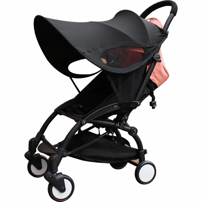Kinderwagen-Sonnenschutz, Winddichter Regenschirm, Universeller Sonnenschutz, Sonnenvorhang, Schwarzes Kinderwagen-Zubehör