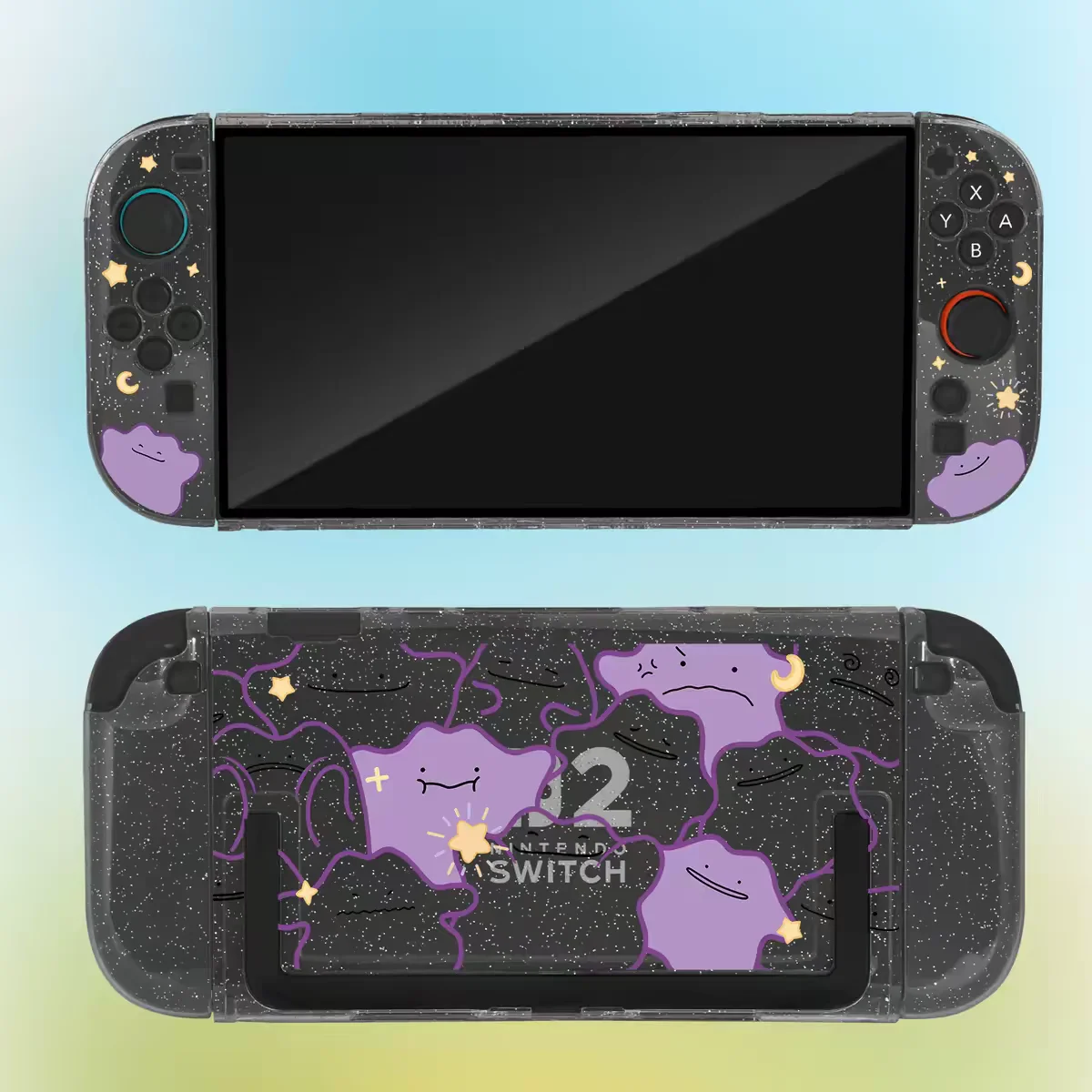 Pokemon Switch 2 Split Schutzhülle Ditto Pikachu Muster Cover für NS2 Spielekonsole Anti-Kratz-Gaming-Zubehör Image