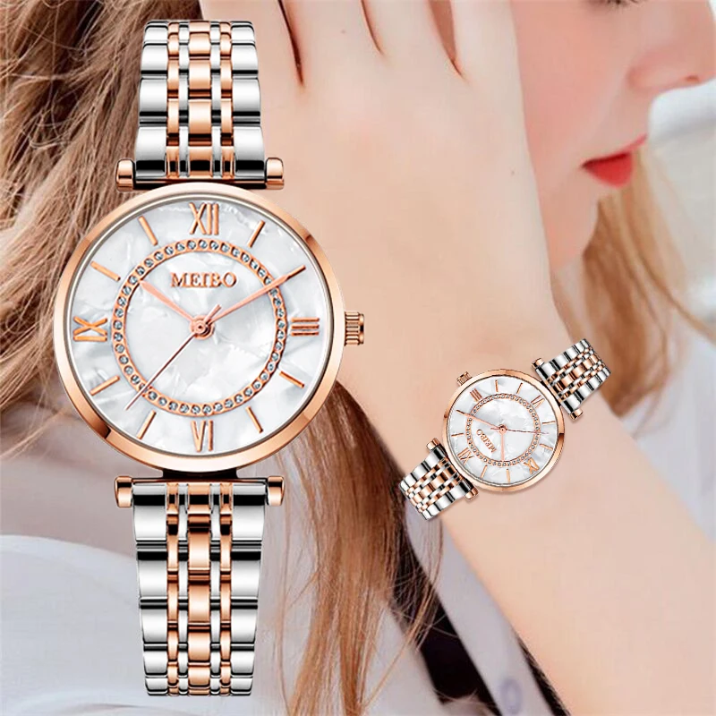 Damen Luxus Kristall Frauen Armband Uhren Top-Marke Mode Diamant Damen Quarzuhr Stahl Damen Armbanduhr
