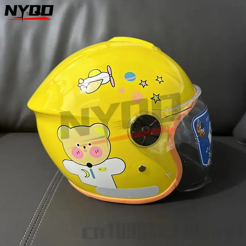 Kinder helme Motorrad süße Halb helme Regenschutz-und Sonnenschutz helme für Kinder im Alter von 4-12 Jahren Image