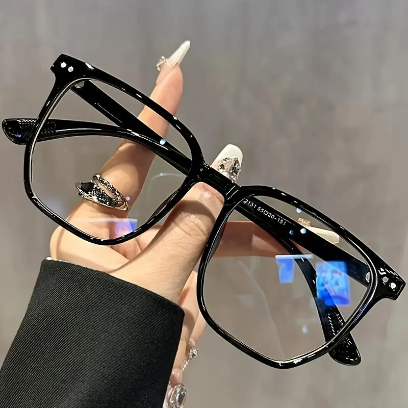 Quadratische modische Lesebrille für Damen und Herren, minimalistisches Design, Vollrand, leichter Kunststoffrahmen mit Polycarbonat-Linse Image