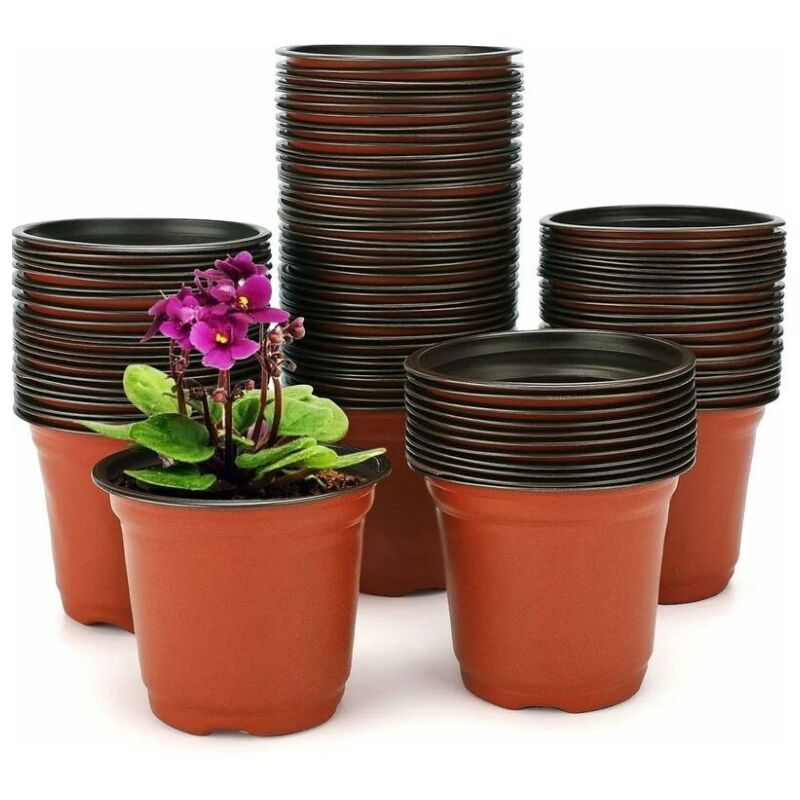 Vasi Da Fiori Rotondi, Confezione Da 100 Vasi Da Fiori In Plastica Da 12 Cm, Vasi Da Fiori Rotondi In Plastica Con Fori Di Drenaggio, Vaso Interno Per Piantine E Talee, Vasi Da Coltivazione, Vasi Da S