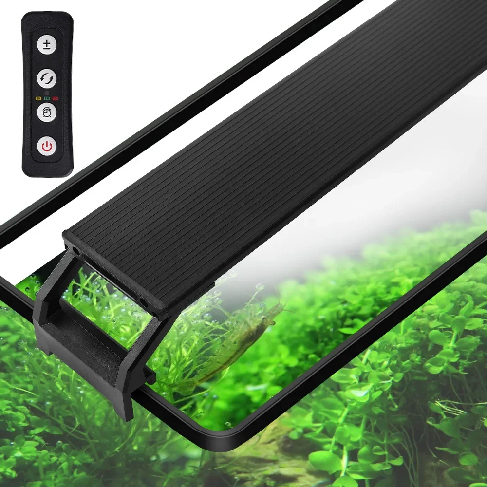 Vollspektrum-Pflanz-Aquarium-LED-Beleuchtung, 20–63 cm, 110–240 V, externer Controller, mit ausziehbaren Halterungen, Aquarium-Licht Image