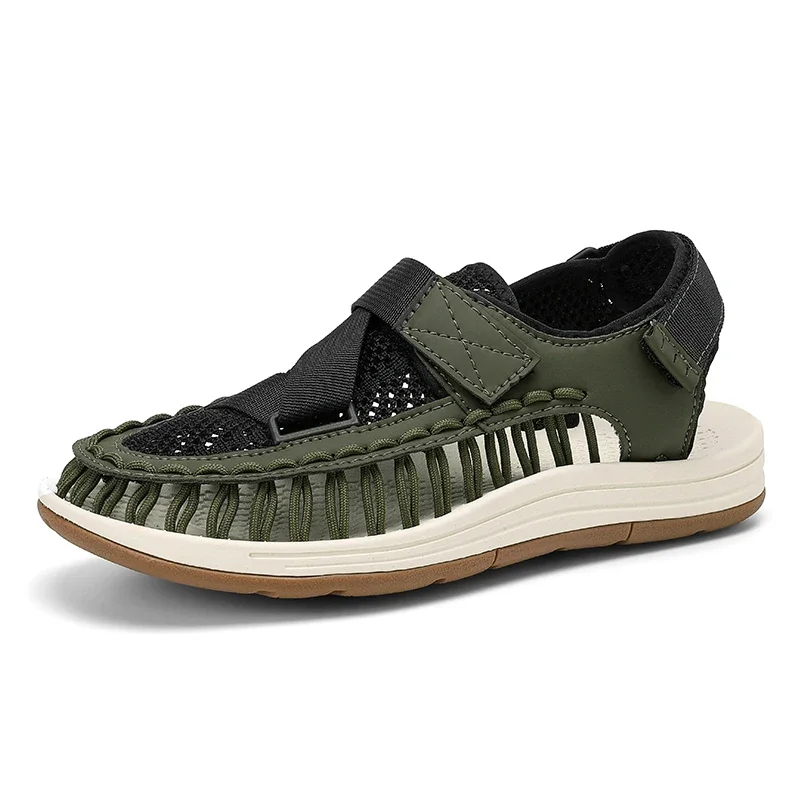 Sommer Männer Sandalen Frauen Hausschuhe Weben Design Strand Sandalen Atmungsaktive Casual Flache Sandalen Outdoor Paare Sandalen Größe 46