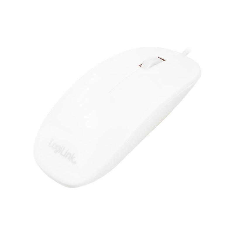 LogiLink Slim Maus optisch 3 Tasten verkabelt USB weiß Image