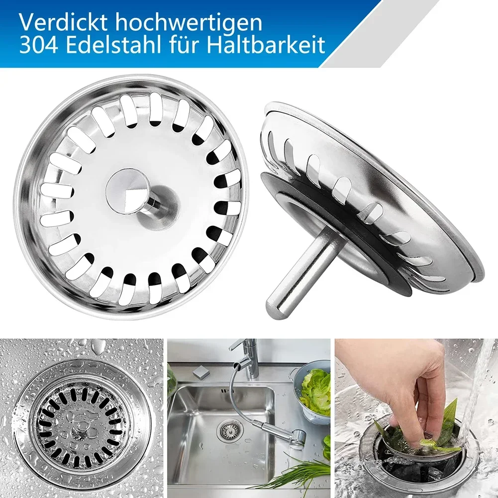 80mm/82mm/84mm Waschbecken Sieb Edelstahl Wasser Stopper Waschbecken Wasser Filter Stecker Küche waschbecken Zubehör Für waschbecken