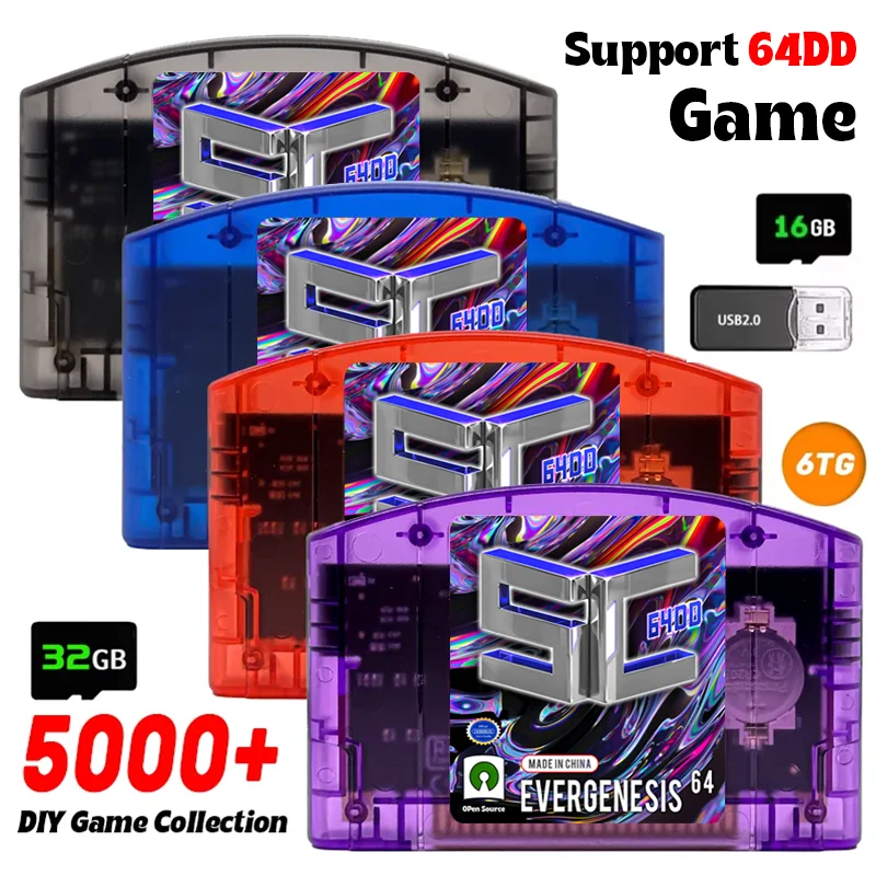 SC64 Open Source Game Card 5000 in 1 N64 Spielkassette für Nintendo 64 Game Card, kostenlose TF-Kartenkompatibilität, unterstützt 64DD-Spiel Image