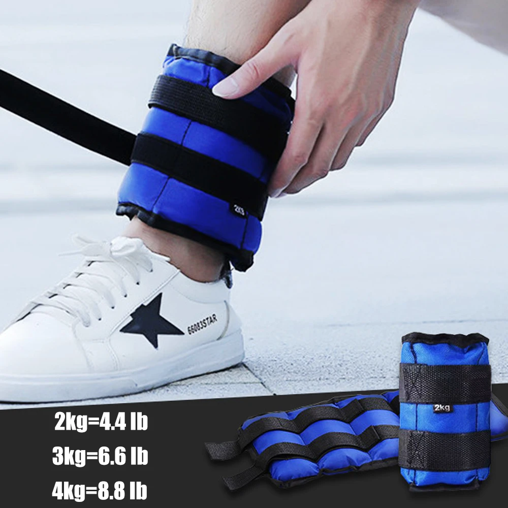 1 Paar verstellbare Handgelenk- und Fußgelenkgewichte, 2 kg/4,4 Pfund, 3 kg/6,6 Pfund, 4 kg/8,8 Pfund, Gewichte für Joggen, Gymnastik, Aerobic, Physiotherapie Image