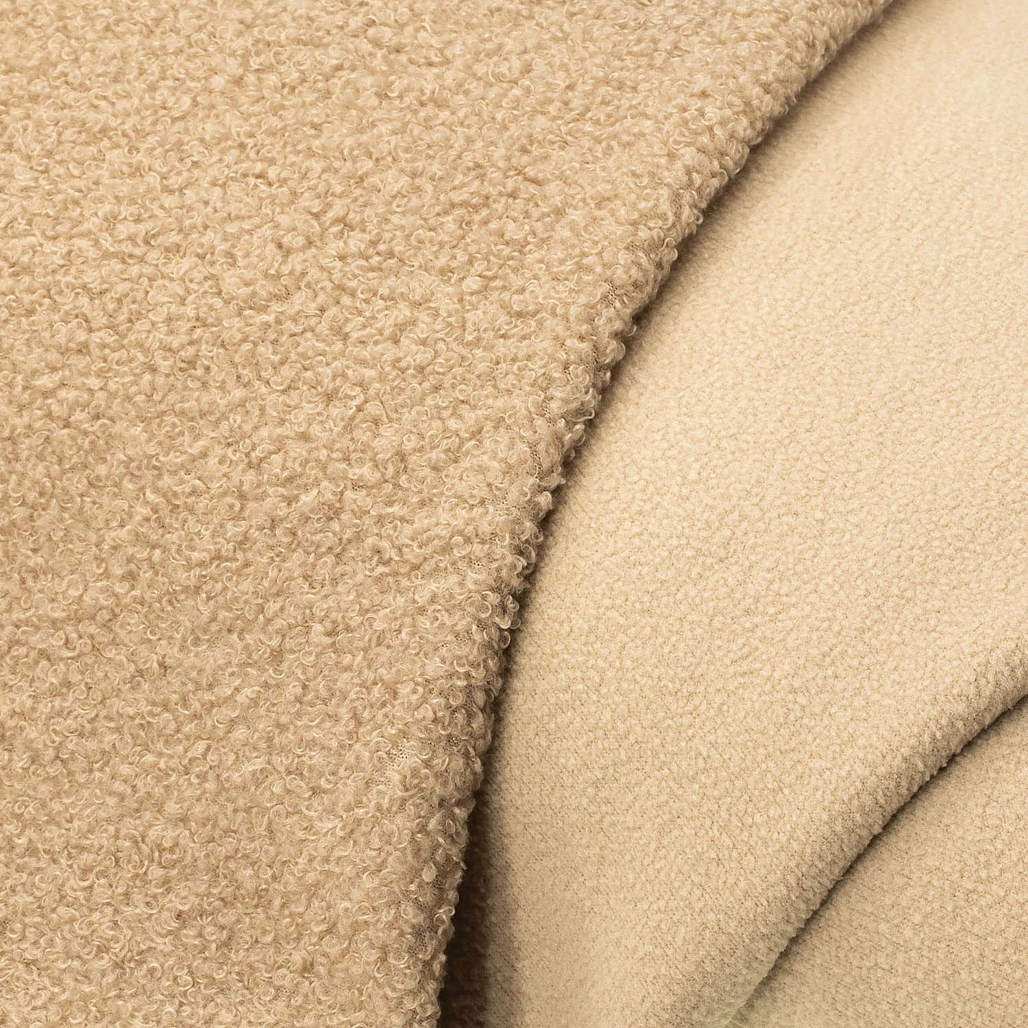 Tissu polaire double face, beige