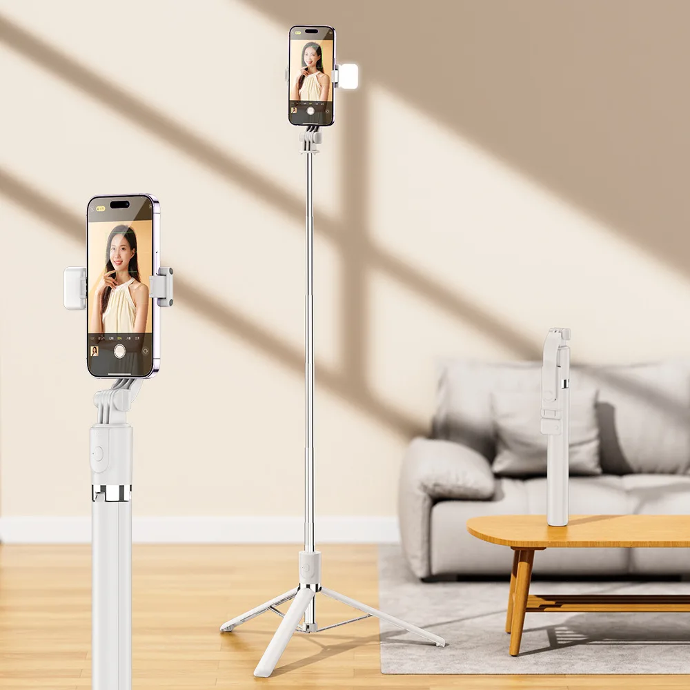 1700mm Kabelloser Selfie-Stick Stativ für Smartphones, Ausziehbarer Faltbarer Handyständer, Tragbares Einbeinstativ mit Stabiler Aufnahme Image