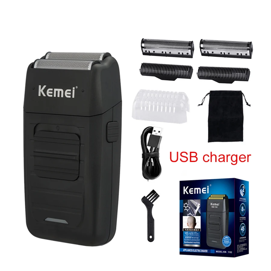 Kemei 3D Elektrorasierer Männer Elektrorasierer Wiederaufladbarer schwimmender Bartrasierer Haarschneider Gesichtspflege Rasiermaschine Image