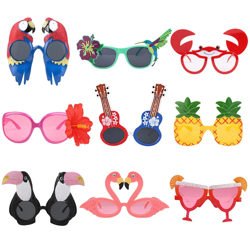 2–9 Stück Hawaii-Brillen-Set, Luau, Sommer-Geburtstagsdekoration, tropische Partygeschenke, lustige Sonnenbrillen-Requisiten, Strand- und Hochzeitszubehör Image