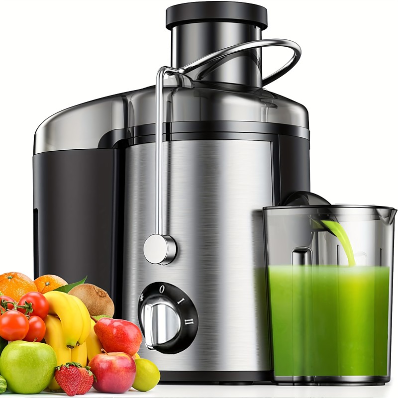 Juicer Machine, Centrifugal Juicer with 3 Wide Feed Chute for Whole Fruits and Vegetables, 2-Speed Stainless Steel Juice Extractor, Easy to Clean High Yield, BPA-Free for Healthy Home Juicing