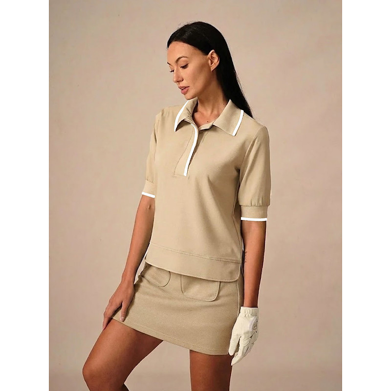 Women's Golf Polo Shirt Navy Black White Short Sleeve Shirt Ladies Golf Attire Clothes Outfits Wear Apparel