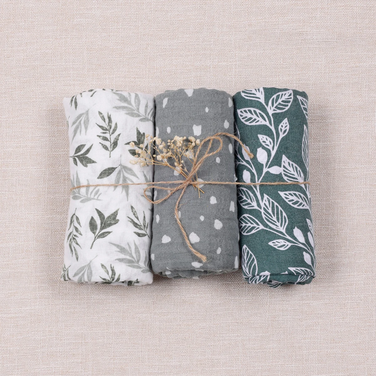 HappyFlute 3 Teile/satz Weiche Baby Musselin Swaddle 100% Baumwolle Baby Decke Wrap Für Neugeborene Baby Image