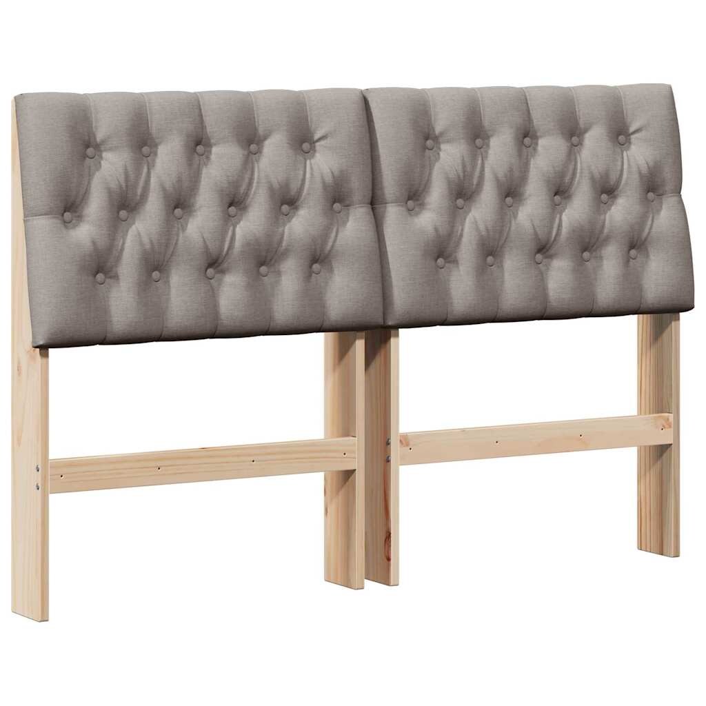 vidaXL Gepolstertes Kopfteil Taupe 160 cm Massives Kiefernholz Image