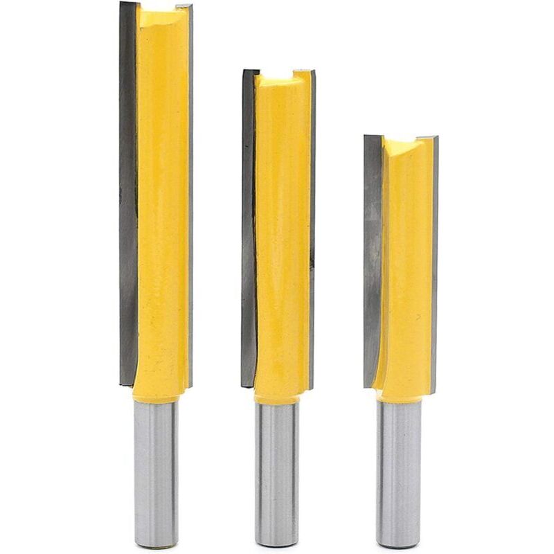 Gabrielle 3 Pezzi Di Fresa Extra Lunga Con Gambo Da 8 Mm, Fresa Per Lavorazione Del Legno, Fresa Extra Lunga, Fresa Dritta 8 Mm X 1/2" X 50,8 Mm, 8 Mm X 1/2" X 63 Mm, 8 Mm X 1/2" X 76 Mm