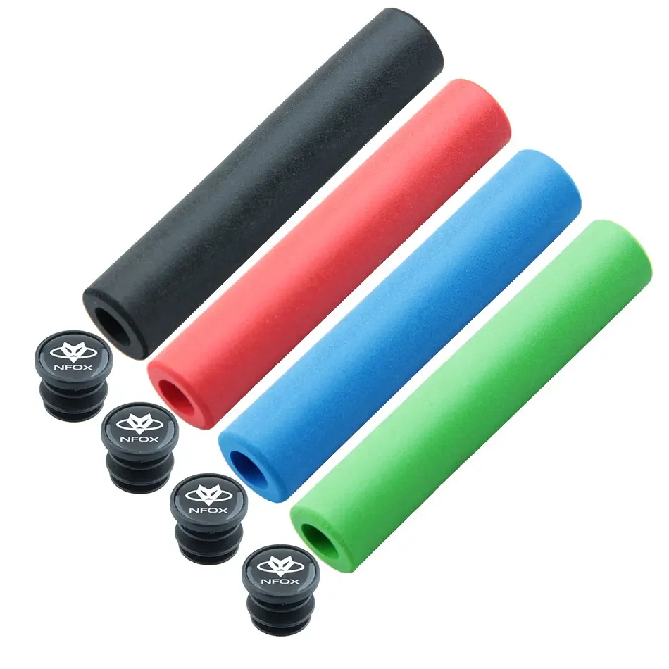 2 stücke/1 Paar Mountain Road Radfahren Fahrrad Fahrrad MTB Lenker abdeckung Griffe glattes weiches Silikon Anti-Rutsch-Griff Griff Verriegelung stange Ende Image