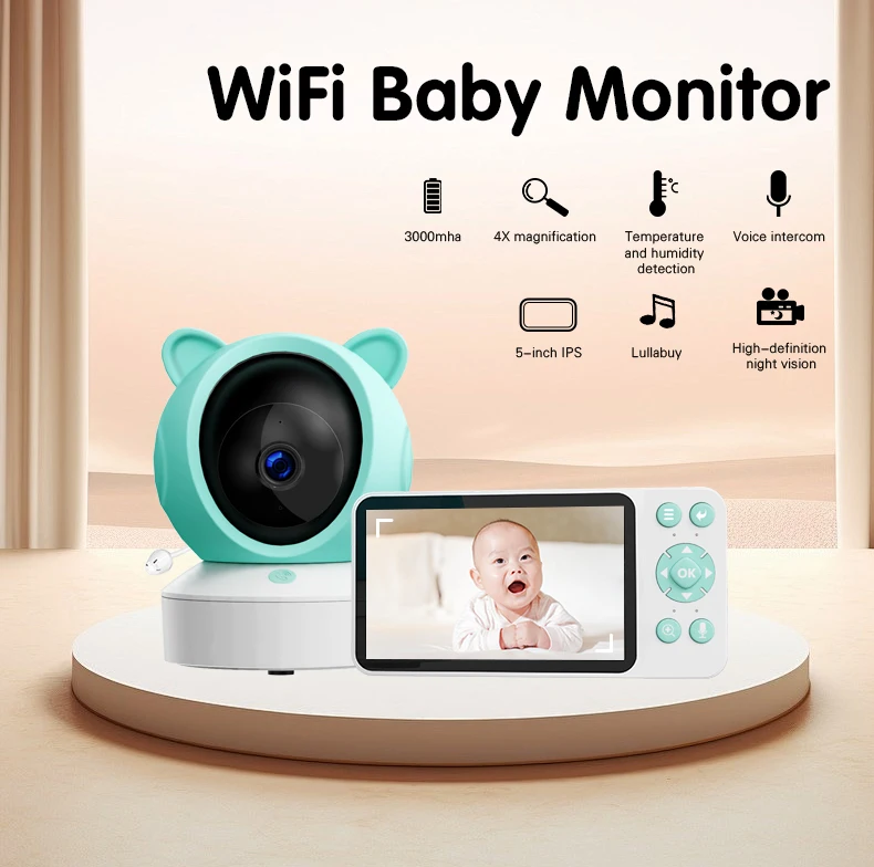 Danmini Video Intercom Baby Monitor TUYA APP Fernbedienung Infrarot Nachtsicht Weinen Erkennung 1080P Indoor Sicherheit Kamera Image