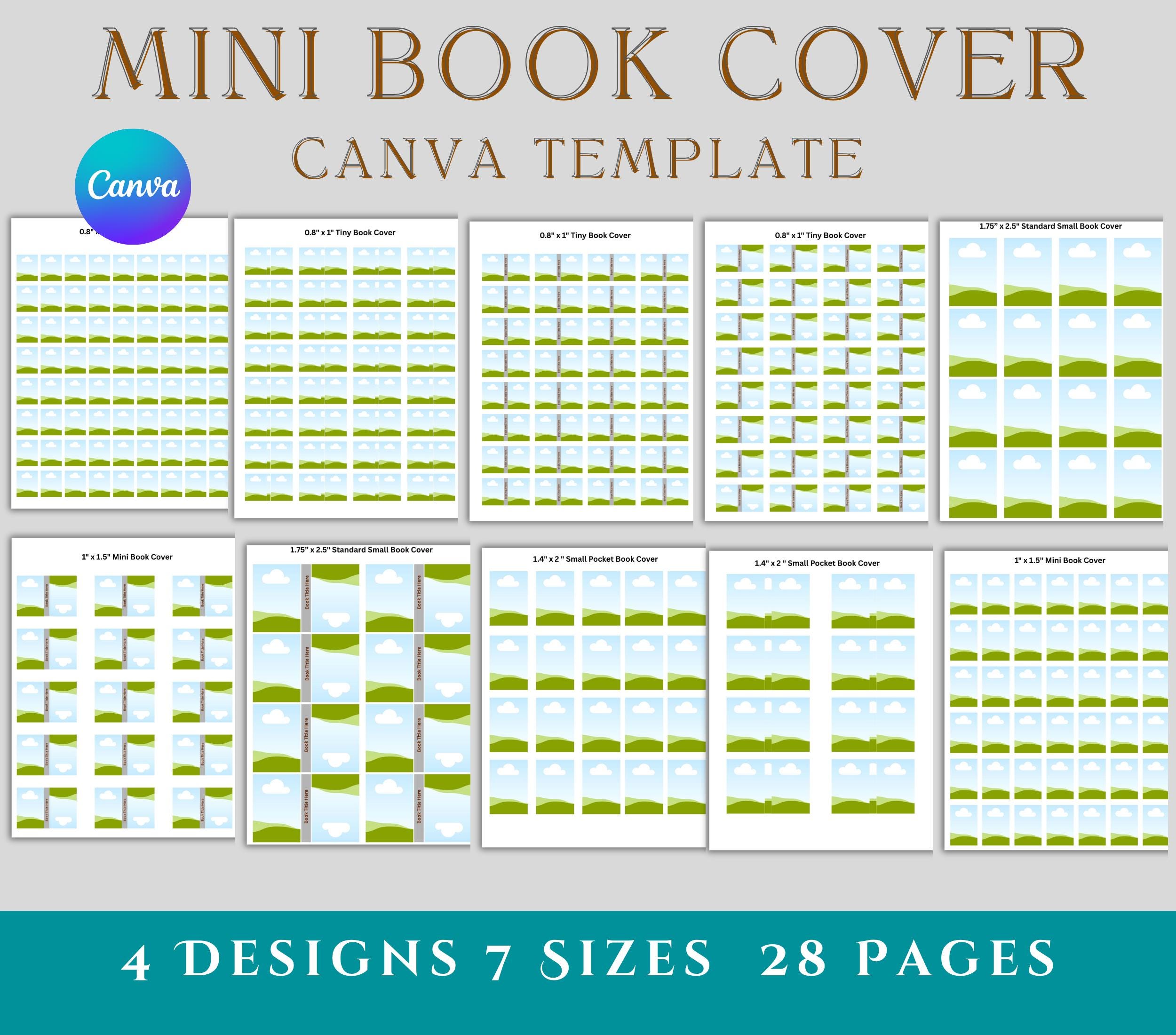 Mini copertina per libro, modello stampabile su Canva, copertine personalizzate per libri in miniatura per casa delle bambole, copertina per libri min