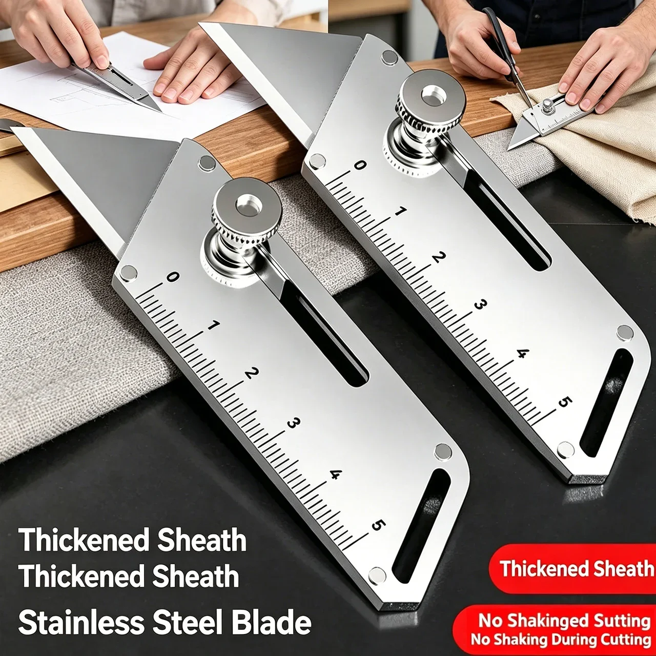 Mini Allzweckmesser aus Vollstahl SK5 - Hochleistungs-Industriemesser mit importierter Klinge für Tapeten, Karton & Bastelarbeiten Image
