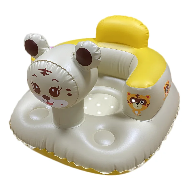 Aufblasbarer Babysitz mit Eingebauter Pumpe für 3-36 Monate alte Kleinkinder, Sitzstütze für Füttern, Camping & Reisen Image