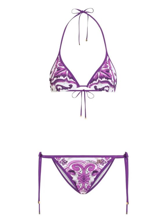 Majolica Print Bikini - Purple - Dolce & Gabbana Beachwear