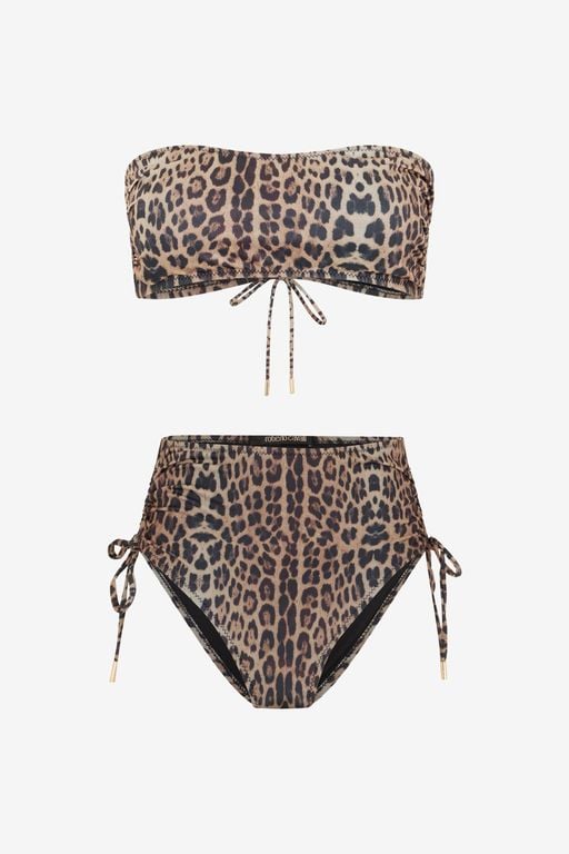 Jaguar Print Bikini - White - Roberto Cavalli Beachwear