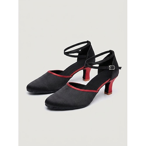 Schwarze Standard-Tanzschuhe für Damen – professionelle Latein-Tanzschuhe Ballsaalschuhe mit Absatz für Übung und Auftritt Image