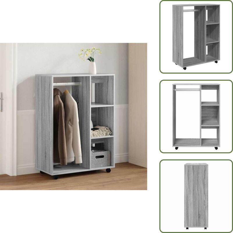 Armadio Con Ripiani - Vidaxl Armadio Grigio Sonoma 80x40x110 Cm In Legno Multistrato - Armadio Per Abiti