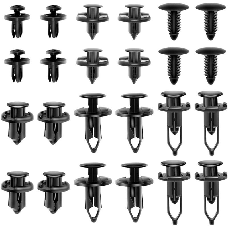 Clip Per Rivetti In Plastica Per Auto, 200 Pezzi Di Clip Per Auto, Rivetti In Plastica Con 6 Forme, Clip Di Fissaggio Per Auto, Rivetti In Plastica, Punti Metallici Per Auto Per Pannelli Porta Au - Dpzo