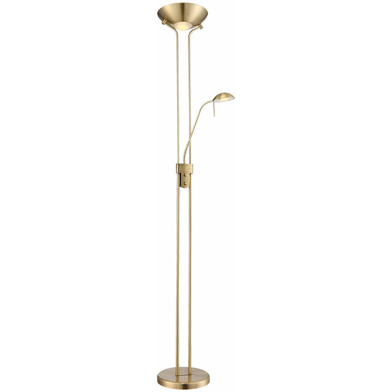 Proiettore Da Soffitto Lampada Da Lettura Dimmerabile Lampada Flessibile Da Soggiorno Lampada Da Terra A Led Lampada Da Terra, 1x 16w 1x 1440lm, 1x 4,5w 1x 360lm Bianco Caldo, Dxh 25,5x180 Cm