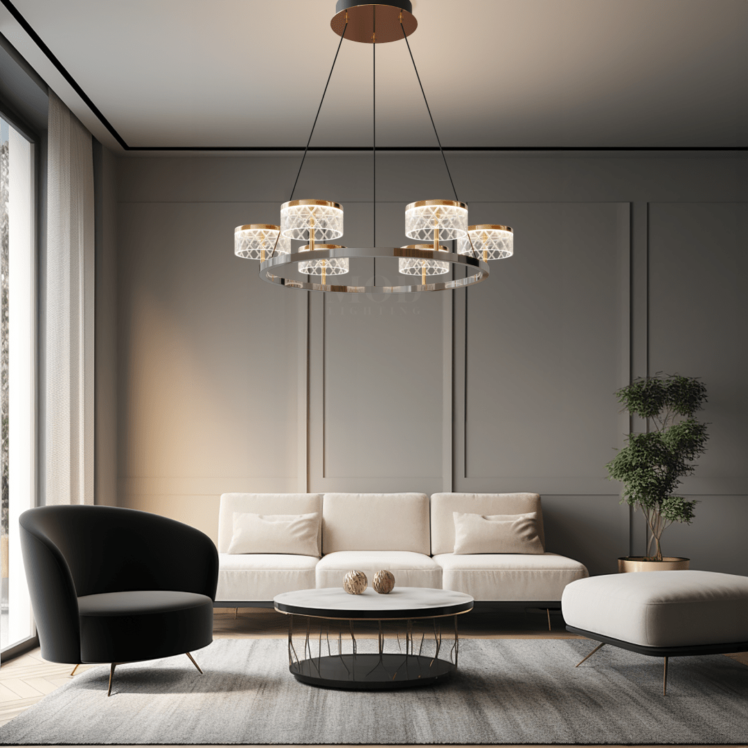 Emma Hanging Chandelier | Modern Luxury Chandelier | Single Layer / Warm White (3000k) | MOD LIGHTING