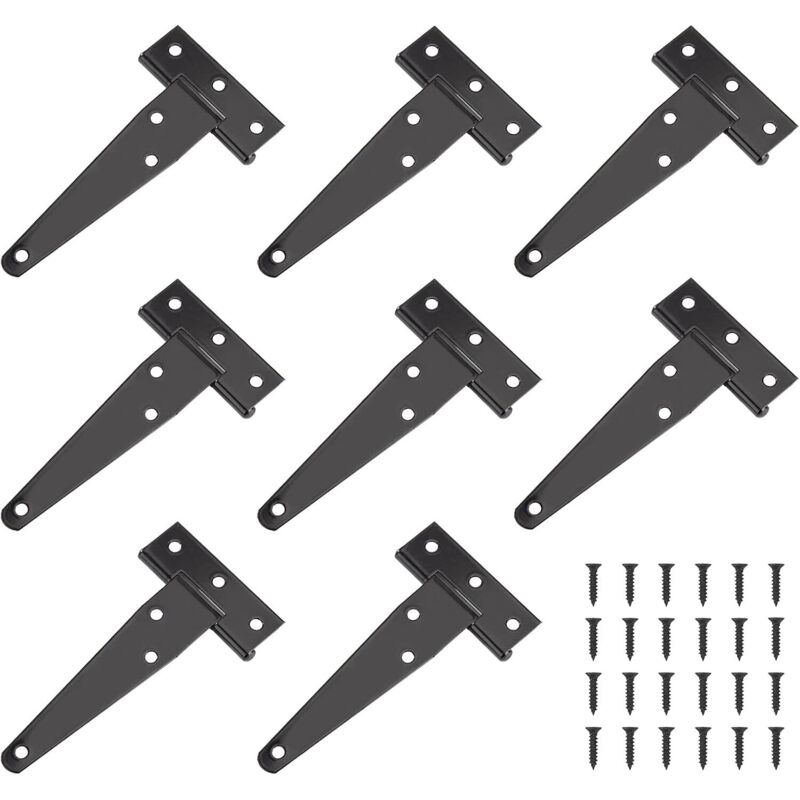 Cerniera Per Porta Resistente, Cerniera Per Porta Da 4 Pollici, Cerniera A T Nera, Cerniera Piatta In Acciaio Inossidabile, Cerniere Per Porta In Ferro, Cerniere Resistenti Per Porte, Finestre, Capann