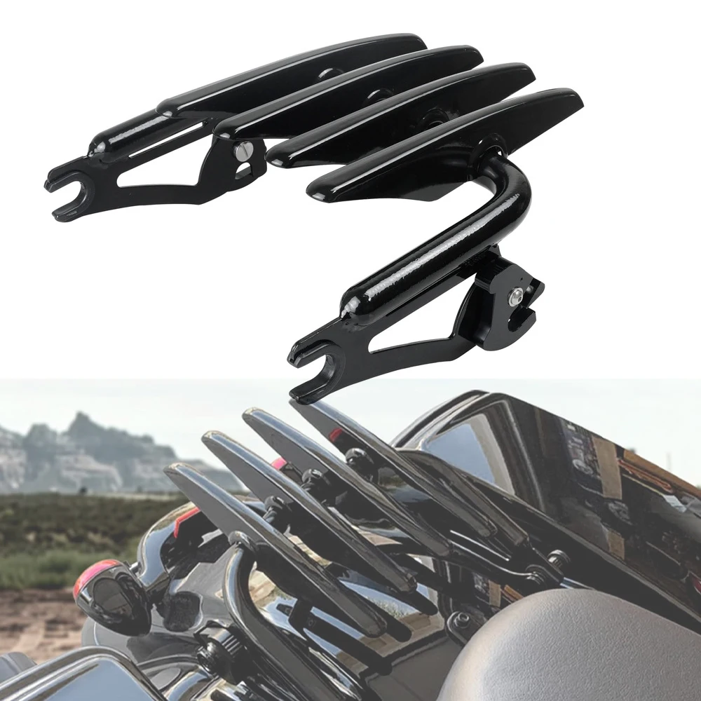 Schwarzer Stealth-Gepäckträger für Harley Electra Street Glide Road King FLHX FLHT Ultra Limited 2009–2024 Motorradzubehör Image