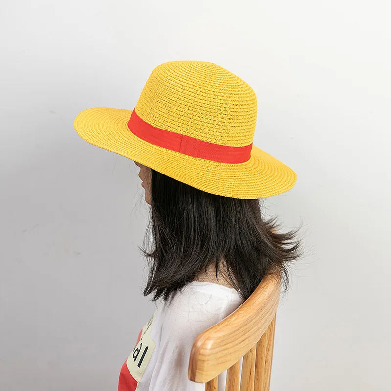 Anime Ruffy Strohhut für Männer und Frauen, Cartoon-Cosplay-Kappen, Sommer-Sonnenschutzhüte, Performance-Zubehör für Jungen und Erwachsene Image