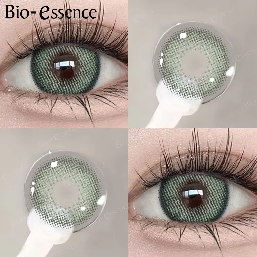 Bio-essence 1 Paar koreanische Linsen, farbige Kontaktlinsen, natürliche farbige Linsen, grüne Linsen, farbige Schüler für Make-up-Linsen Image