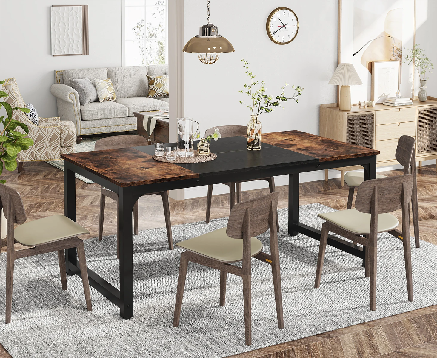 Tribesigns 180 x 80 cm Esstisch, industrieller Küchentisch für 4–6 Personen, rechteckiger Esstisch für das Esszimmer