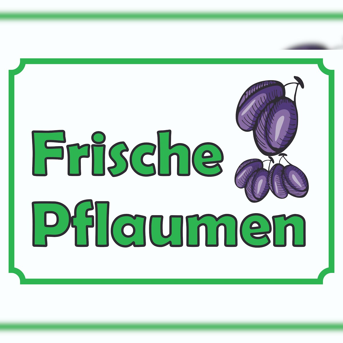 HB-Druck Verkaufsschild Schild Frische Pflaumen zu verkaufen A6 (105x148mm) Image