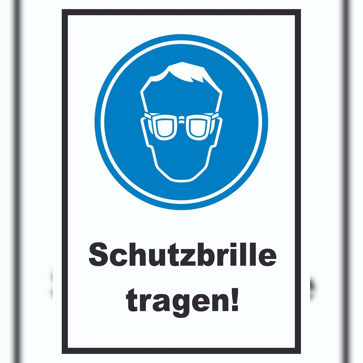 HB-Druck Schutzbrille tragen Schild A1 Rückseite selbstklebend Image