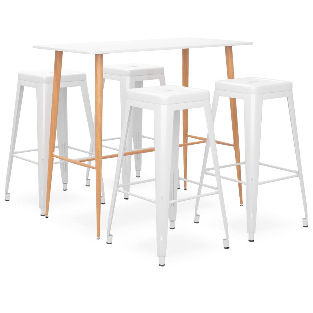 vidaXL 5-tlg. Bar-Set Weiß Image
