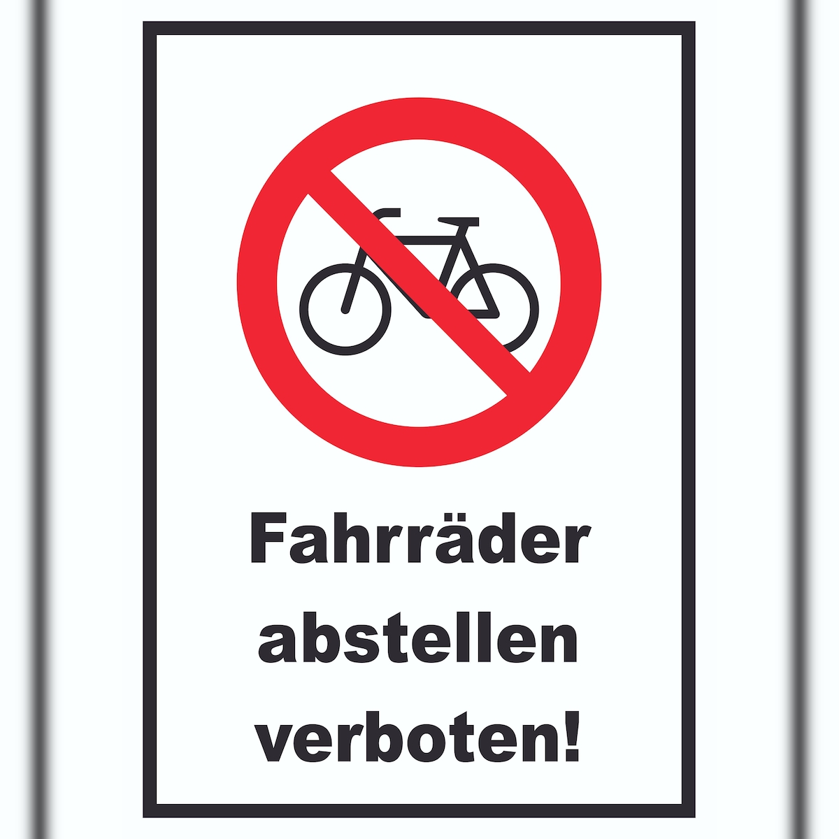 HB-Druck Fahrräder abstellen verboten Schild A6 Rückseite selbstklebend Image