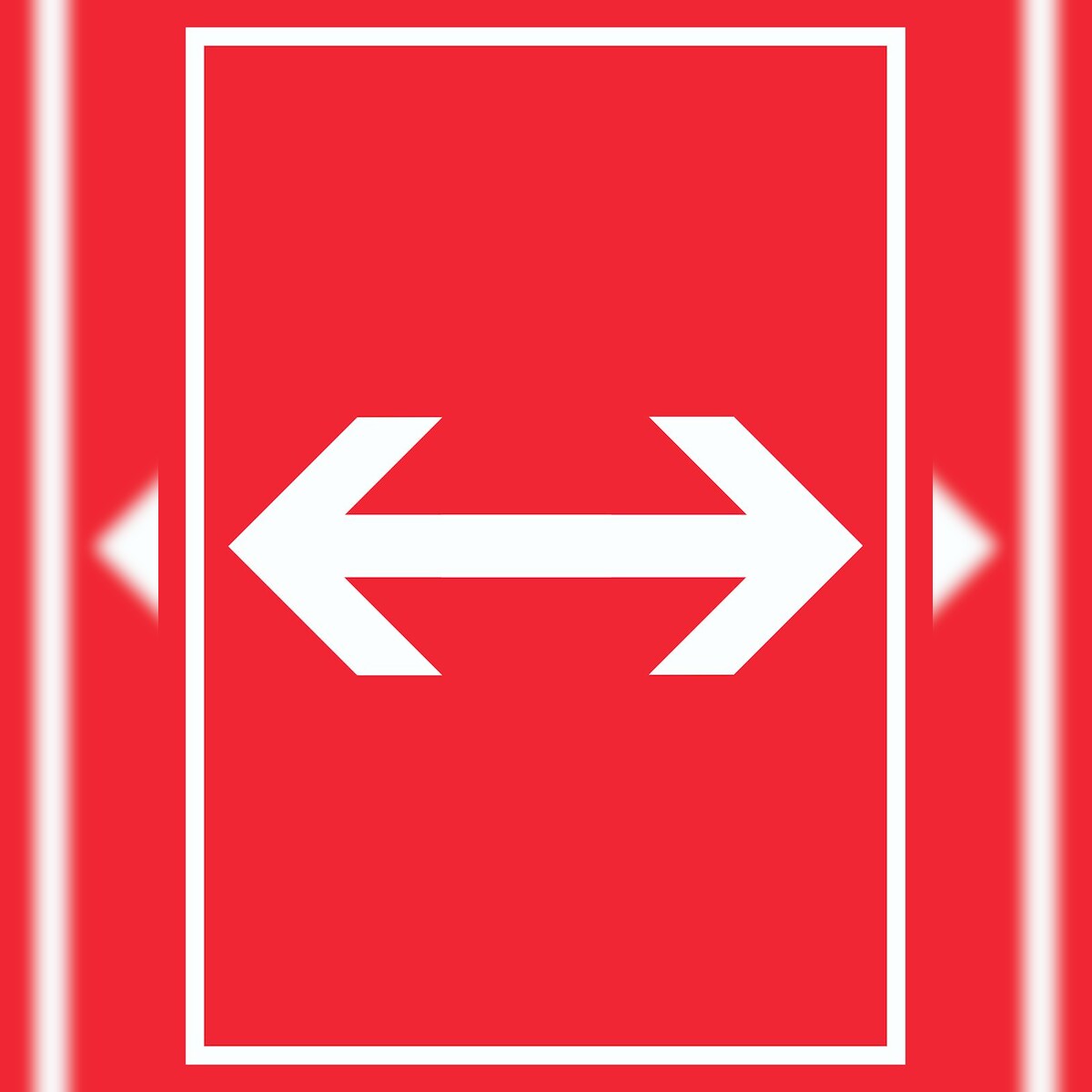 HB-Druck Richtungspfeil rechts links Schild hochkant weiss rot Pfeil A5 Rückseite selbstklebend Image