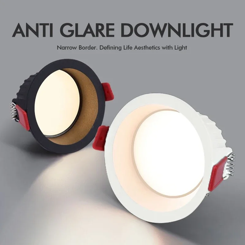 Runde, blendfreie LED-Einbaustrahler SMD2835, 7 W, 10 W, Lochgröße 7 cm, Deckenleuchte, Strahler für Innenbeleuchtung