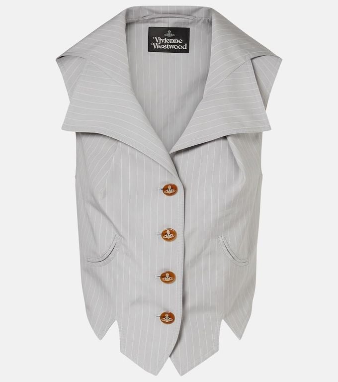 Meryl Pinstripe Cotton Waistcoat