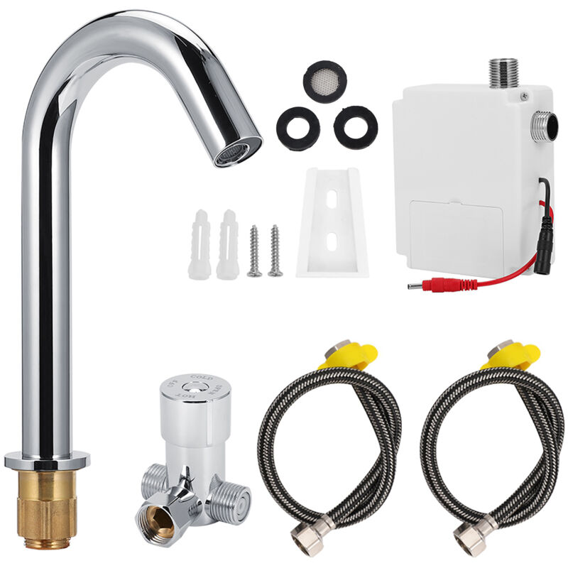 Rubinetto Automatico Per Lavabo Da Bagno Senza Sensore, Rubinetto Automatico Con Sensore A Induzione A Infrarossi G1/2 Pollice, Rubinetto Per Acqua Calda E Fredda Per Il