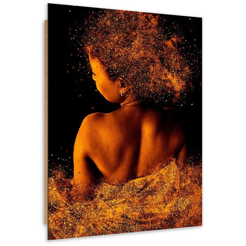 Gbshop - Quadro Deco Panel, Giovane Donna In Polvere D'Oro - 40x60